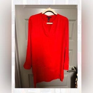 Chico's Vibrant Red Split-Hem Tunic